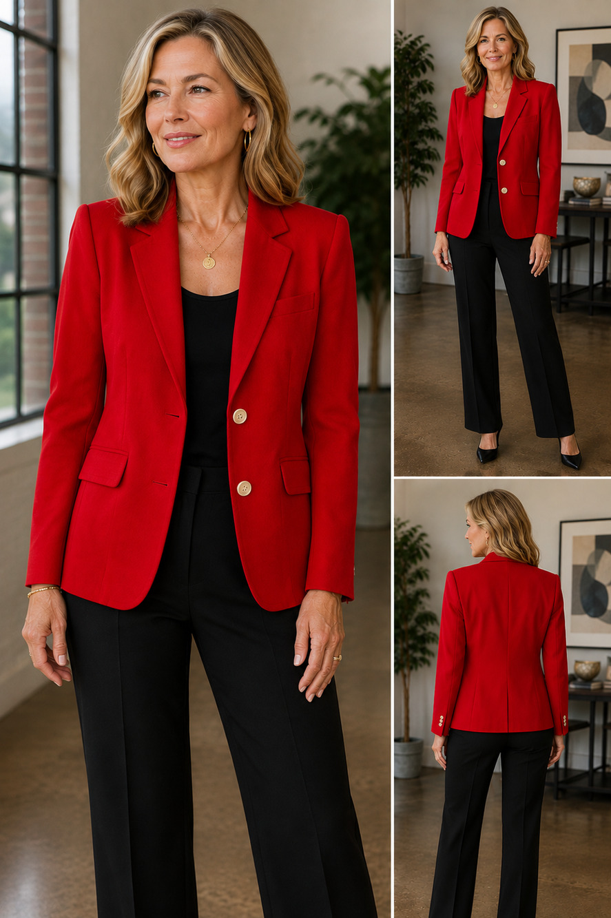 Vintage Sears JR Bazaar Blazer Womens Size 9 Red Tailored Linen Blend 2 Button